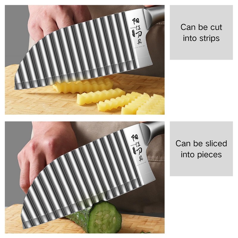 Stainless Steel Crinkle Cutter - Wavy Vegetable & Fruit Knife