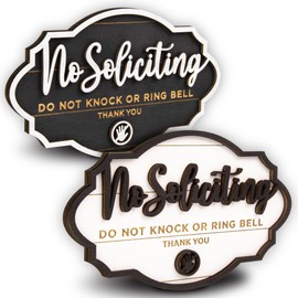 No Soliciting Sign For Home - 2 Pack Small Do Not Disturb Door Sign for Front Door Decor, Welcome Sign for Office, Home, Please Do Not Knock Or Ring Doorbell Signs