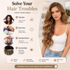 Wavy Clip in Hair Extensions 16 Inch Black Brown 4Pcs