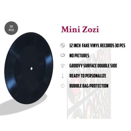 MINI ZOZI 12 inch Black Blank Vinyl Records Fake 30 PCS in 1 Pack for Indie Aesthetic Room Decor or Home Decor on Wall for Bedroom or Living Room Discos Music Studio Hip Hop Decorative