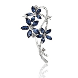 Forget Me Not Brooch - Brooches for Women Uk, Forget Me not Gifts, Brooches for Women, Vintage Women’s Rhinestone Crystal Pin Badge,Forget Me not Pin Badge,Women's Brooches & Pins for Wedding Party