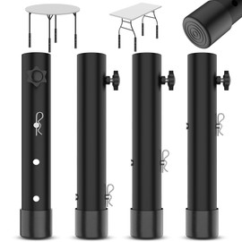 3-LEVEL Adjustable Table Leg Risers, Highly Durable Steel Folding Table Leg Extenders, Tables Legs Extensions Fits Straight & Bent Legs Tables Height Extender For Rise desk 2/4/6in Wobble-Proof