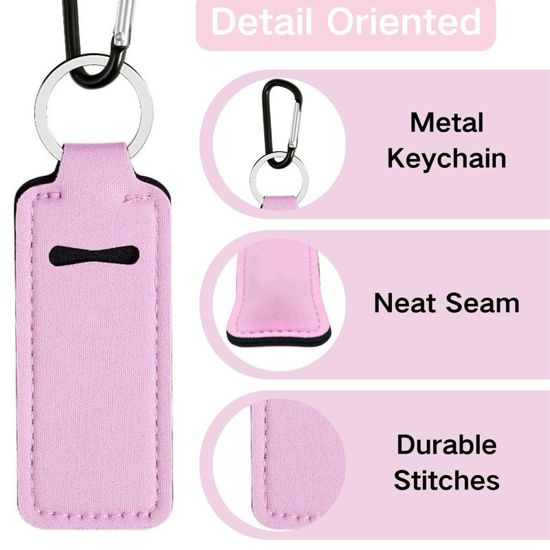 KUKEANVO Chapsticks Holder Keychain for Lipstick, Lip Balm Keychain Holder
