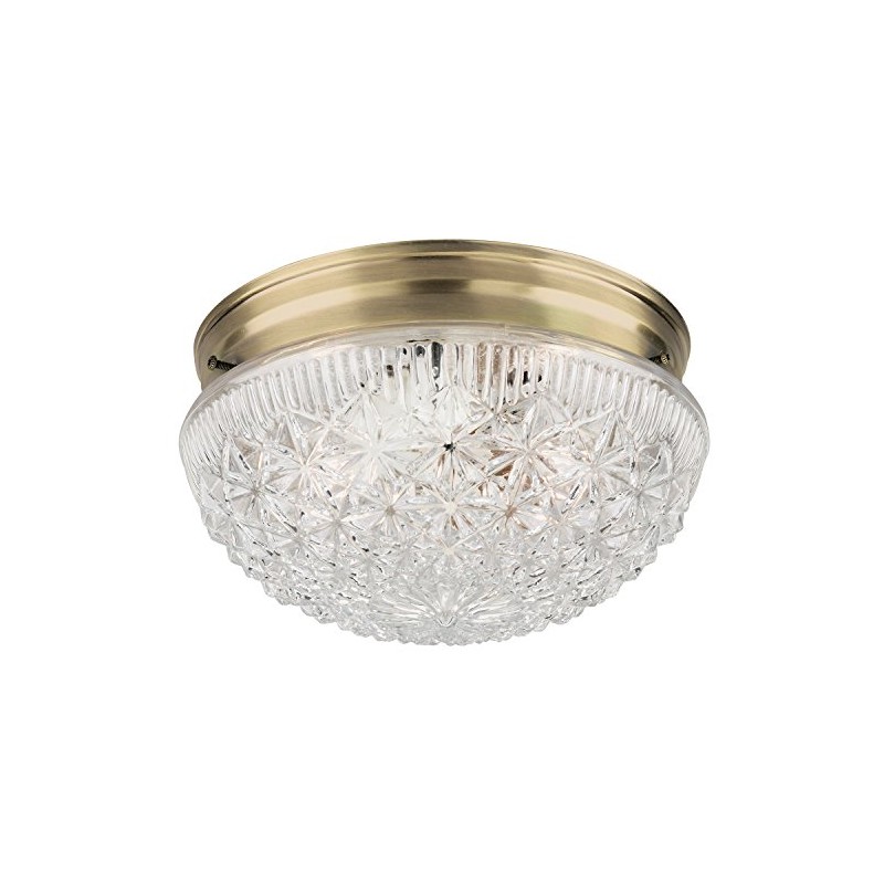 Westinghouse 6661000 2lite Ab Clear Faceted Glass White