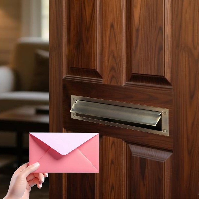 Mail Slot Antique Brass,13Inch Stainless Steel Mail Slot Cover for
