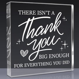 Thank You Gift |Thank You Gifts for Men & Women, Father, Colleagues, Teachers, Bosses, Volunteers, Nurses, Doctors, Managers & Directors | Cute Acrylic Thank-You Block Display 3.9×3.9×0.39 inch