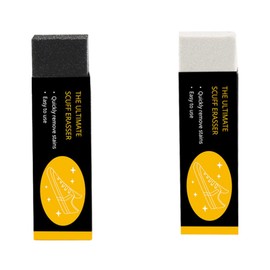 FOMIYES 2 gomas de borrar de gamuza nobuck para quitar en gamuza de nobuk, esponja de limpieza multifuncional, esponja limpiadora de espuma para cuero, ropa y zapatos, color negro y blanco