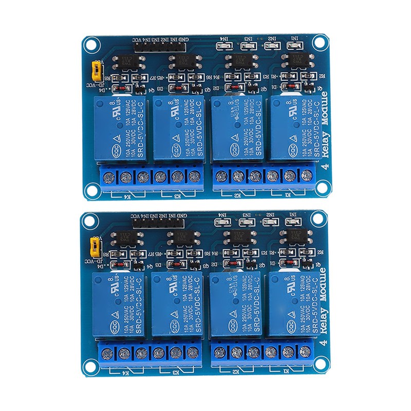 2PCS 4 Channel Relay Module Optocoupler Isolation ABS Solid State