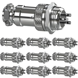 CLDIY 3 Pins GX16-3 Panel Metal mounting Round Metal Aviation Plug Adapter Male Female Socket (10 pcs)