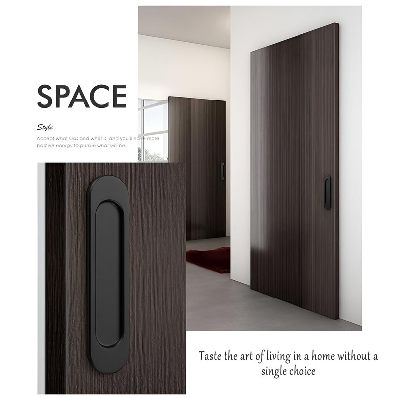 Jicyor Pack of 2 Black Rectangular Aluminum Alloy Cabinet Handles,