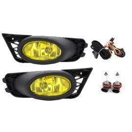 YLT Auto Yellow Fog Lights Driver & Passenger Side w/Switch For 09-11 Honda Civic Sedan