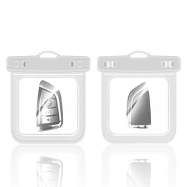 Khxriypha 2 Pack TPU Waterproof Car Key Fob Shell Case Bag for 2019 2020 2021 2022 Chevy Silverado GMC Sierra 1500 2500HD 3500HD Key Protector Cover Accessories（White）