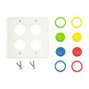 Arcade Light Switch Plate Cover, (White/Red,Blue,Green,Yellow) Double Switch, 2-Gang Standard