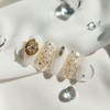 Exciting gold white mother-of-pearl nail tips - square / 설렘