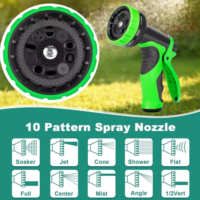 Xirssvy Expanding Expandable Flexible Garden Water Hose w Spray Nozzle