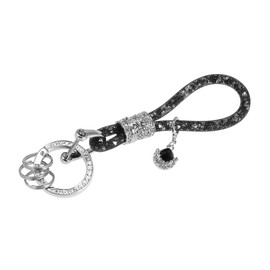 TUCKBOLD Car Faux Crystal Keychain Ring Key with Bling Rhinestones Black Automotive Parts