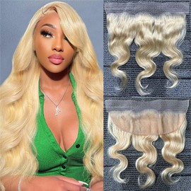 613 Lace Frontal Body Wave 8 Inch 12a 13x4 100% Russian Blonde Human Hair Ear To Ear Hd Transparent Lace Closure 180% Density Pre Plucked Free Part With Baby Hair Real Invisible Golden Color