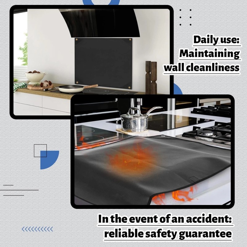 Brannded 24×30 Inch Stove Backsplash Splatter Guard Range Hood Backsplash