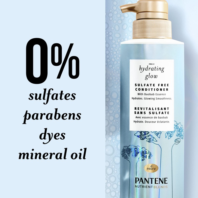 Pantene Conditioner with Baobab Essence, Sulfate Free, Nutrients Blends Hydrating
