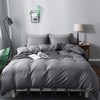 Annadaif Dark Grey Duvet Cover King Size，3 Pieces Soft Washed
