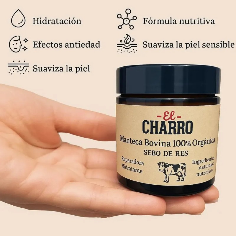 2pz X $499 El Charro Crema Sebo Bovino Humectante Facial