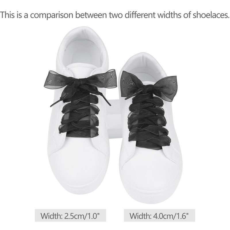 Allegra K Laces, Transparent, Clear, Ribbon, Flat Laces, Stylish, Width
