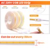 Xunata 230 V COB LED Strip with Switch, 360 LEDs/m