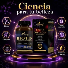 Biotina Colágeno Keratina 60 Cápsulas Belleza
