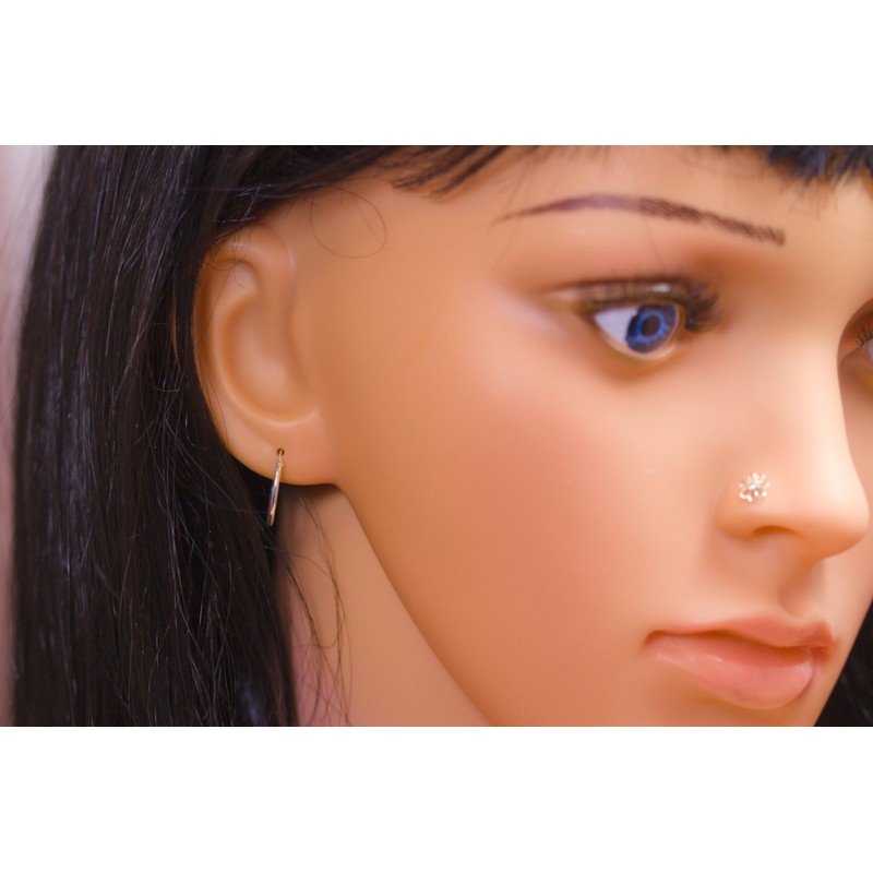 Hinged hoop earrings in sterling silver (16mm medium sized)