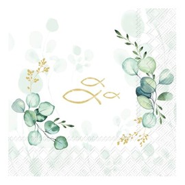 IHR Napkin Eucalyptus Fish 33 x 33 cm