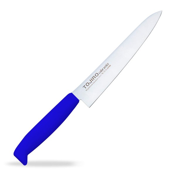 Tojiro F-181BL Petty Knife, 5.9 inches (150 mm), Blue, Made in Japan, Molybdenum Vanadium Steel, Double-edged, Small Versatile Knife, Antibacterial Handle, HACCP Compatible, Color:
