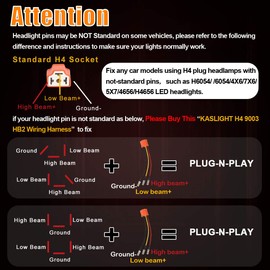 Arnés de cableado H4 de cerámica H4 9003 HB2 H4 a 3 pines adaptador de faro conector para coche, camión, barco, faros marinos retrofito (2 piezas)