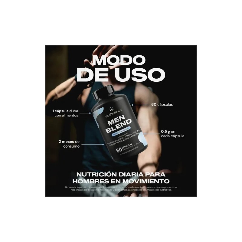 Vital Botanics Multivitamínico + Creatina Hombre 60 Cáps