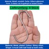 S-Hooks for Hanging, Pack of 8, in Silver, Metal Hooks