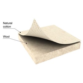 TIVIT Ironing Board Cover 15 x 54 Standard Chemical Free Eco-Friendly Padded Covers - Unbleached, Untreated Natural Cotton & Wool Pad - 2 Layer, 3 Fastener Straps, Pull Bungee Cord - Made in Italy