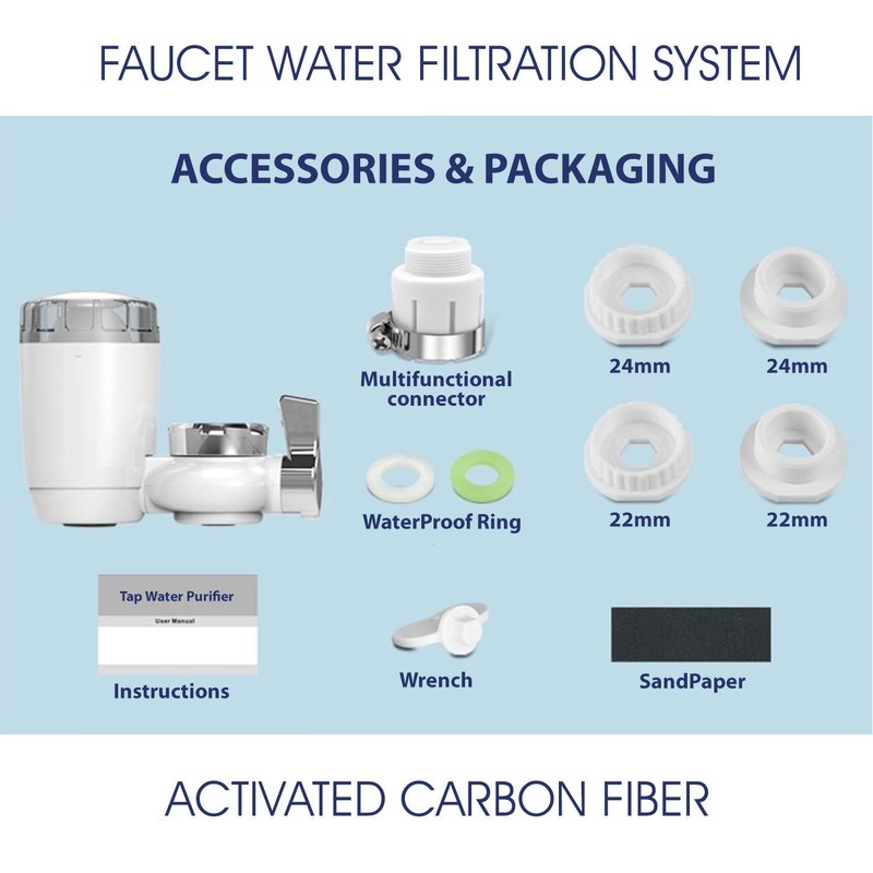 WBM Home Faucet Filter, Effective Purification System, Reduces Lead &