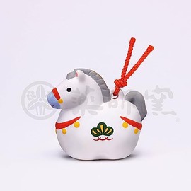 Yakushigama Brocade Auspicious Longevity Zodiac Earthenware Bell, Horse 【137-Horse】 Zodiac New Year Figurine, Interior Good Luck