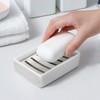 TOPSKY Ceramic Soap Dish Holder Stainless Steel for Bathroom, Double