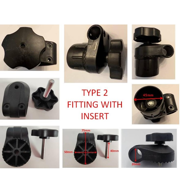 Springs & Canopies Plastic Garden Swing Fittings, Black, Type 2