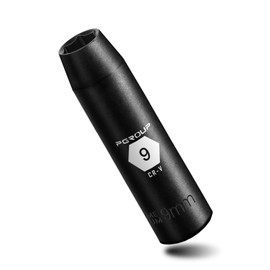 PGROUP 3/8” Drive Deep Impact Socket, Metric(9mm socket), 6-Point, Cr-V Steel With Black Manganese Phosphate Coating