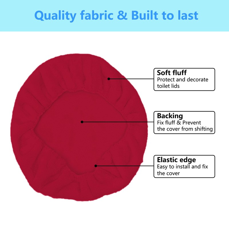 Comfortable Soft Plush Toilet Lid Cover for Bathroom, Machine Washable