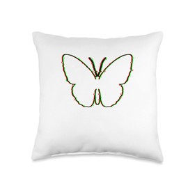 Cute Butterfly Botanic Nature Quotes Cute Puristic Butterfly Design Wildlife Animals Throw Pillow, 16x16, Multicolor
