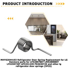 BKIFU MHY62044103 Refrigerator Door Spring Replacement for LG Kenmore Parts,for LFX28978ST,LMX28988ST, LFX25973ST,AP5331239,PS3630729 and Other lg Refrigerator Door Springs （3PCS