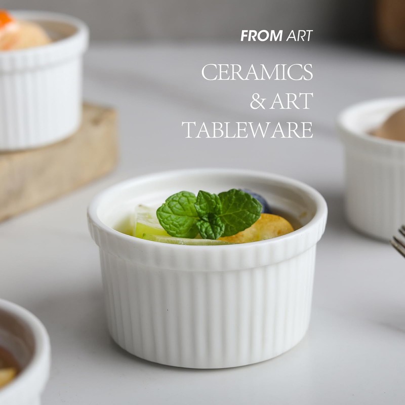 Feenmai Ramekins 8 Oz Oven Safe - Baking Bowls Set