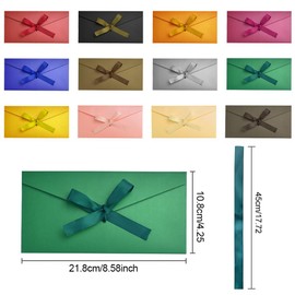 SLTAXAR Pack of 24 Kraft Paper Envelopes Coloured Envelopes Small 10.8 x 21.8 cm Envelope Colourful with Ribbons Mini Envelopes Cards Vintage Hard Kraft Envelope Set Envelopes for Greeting Cards and