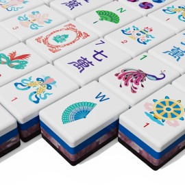 PANDATIME Ready to Ship Elite Class American Mah-Jongg Game 160 Engraved Tiles with Pushers and Racks for Friends Reunion Game NewColor: rw1001-pd02-pink