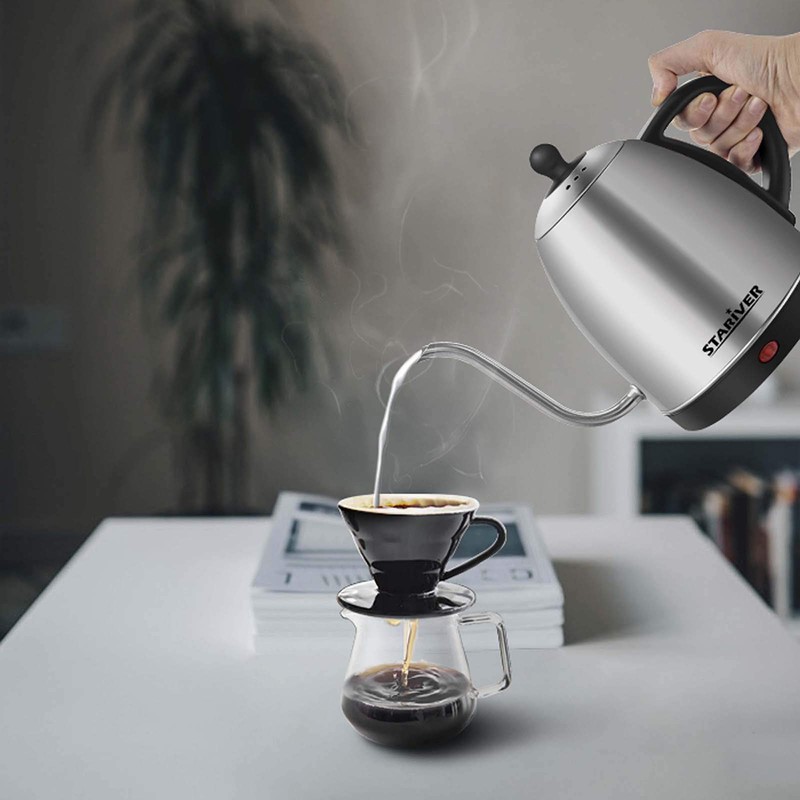 Stariver Electric Kettle Gooseneck Kettle, 1L Water Boiler, BPA-Free, Pour
