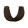 Clip-In Real Hair Extensions, Dark Brown, 35 cm, 6 Pieces,