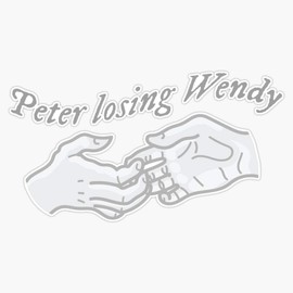 Cardigan Lyric, Peter Losing Wendy" Waterproof Vinyl Window Bumper Sticker Decal 5"