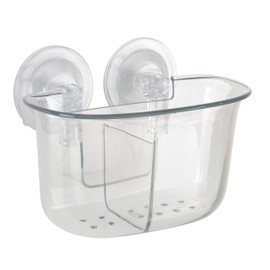 Bath Bliss Bathroom Storage | Shower Organization | Holds Soaps and Lotions | Clear Power Lock Suction Holder, 2 Compartment Dish